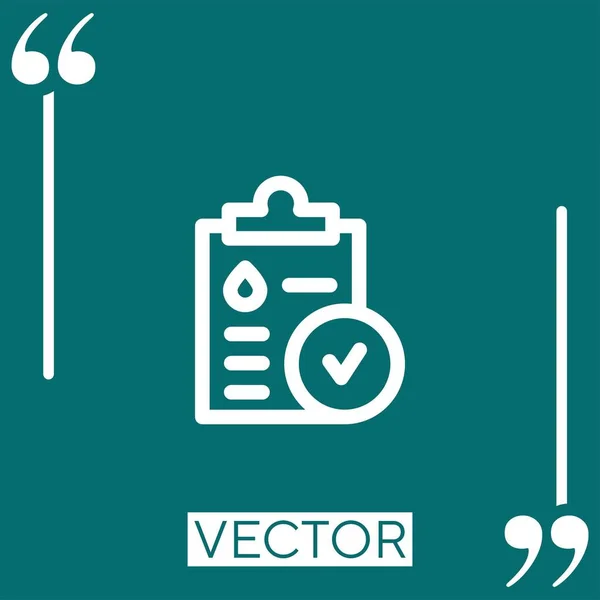 Medical Report Vektor Icon Lineares Icon Bearbeitbare Strichlinie — Stockvektor