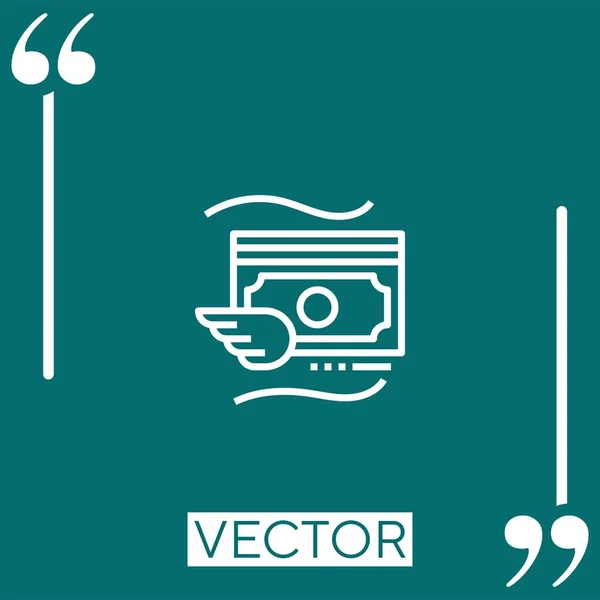 Icono Vector Dinero Icono Lineal Línea Acariciada Editable — Vector de stock