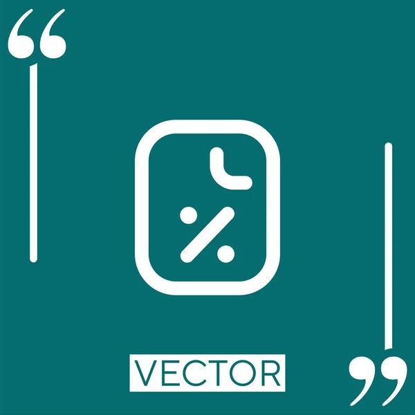 Porcentaje Vector Icono Icono Lineal Línea Acariciada Editable — Vector de stock