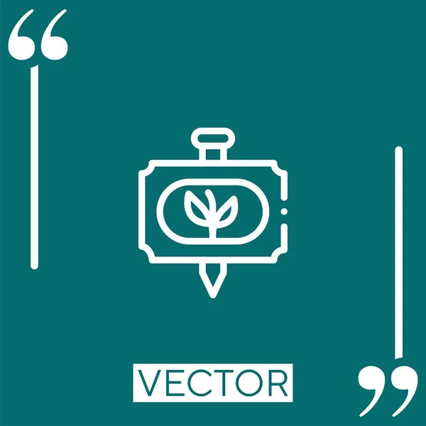 Ícone Vetor Planta Ícone Linear Linha Encadeada Editável — Vetor de Stock