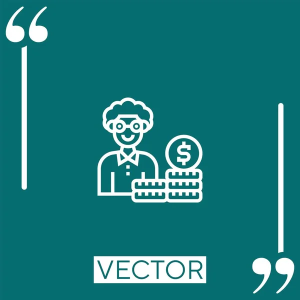 Plan Jubilación Icono Vectorial Icono Lineal Línea Acariciada Editable — Vector de stock