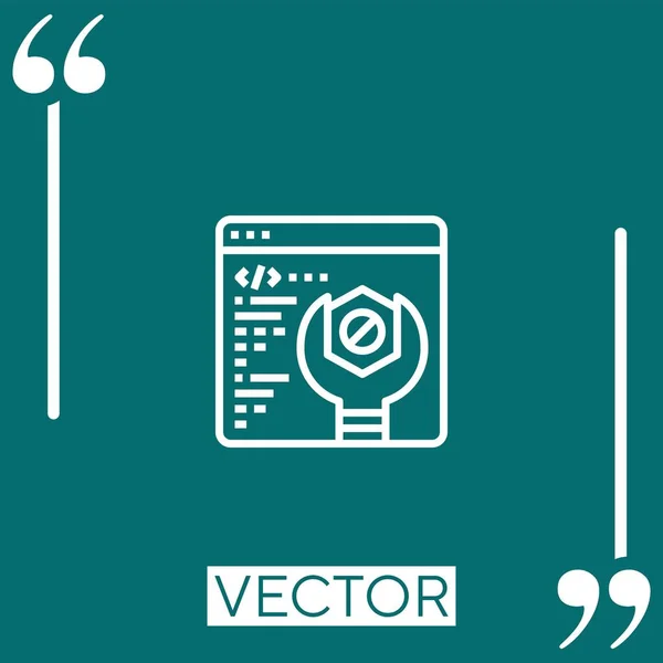 Paramètres Icône Vectorielle Icône Linéaire Ligne Caressée Modifiable — Image vectorielle