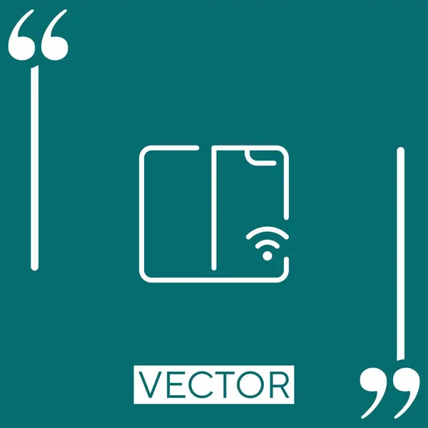 Smartphone Vektor Symbol Lineares Symbol Bearbeitbare Strichlinie — Stockvektor
