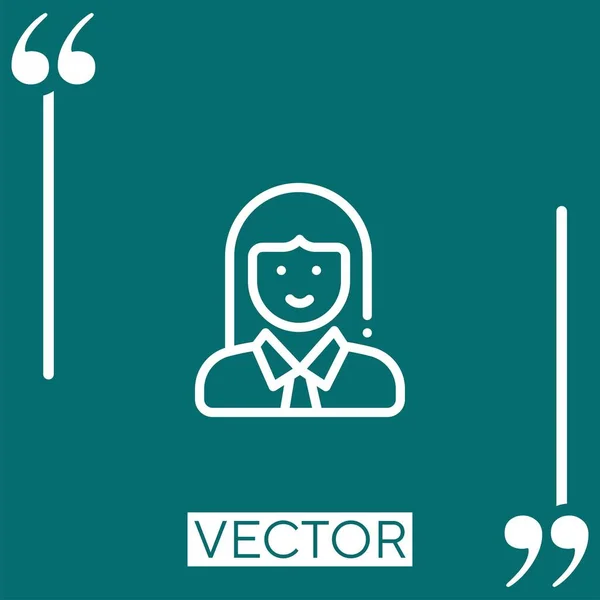 Ikona Vektoru Uživatele Lineární Ikona Upravitelná Čára — Stockový vektor