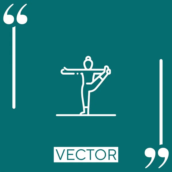 Icono Vector Yoga Icono Lineal Línea Acariciada Editable — Vector de stock