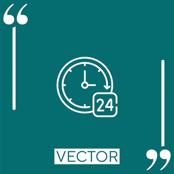 Stunden Vektorsymbol Lineares Symbol Bearbeitbare Strichlinie — Stockvektor