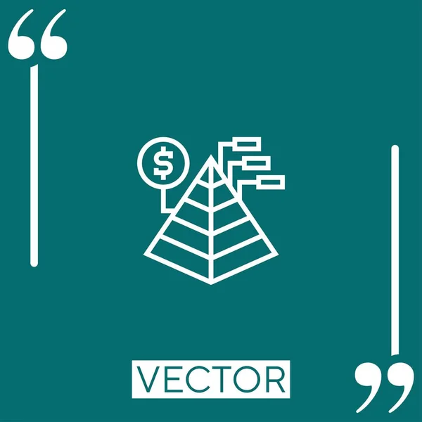 Ícone Vetorial Análise Ícone Linear Linha Encadeada Editável — Vetor de Stock