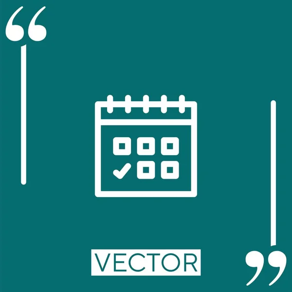 Cita Vector Icono Icono Lineal Línea Acariciada Editable — Vector de stock