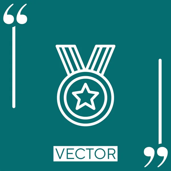 Premio Icono Vectorial Icono Lineal Línea Acariciada Editable — Vector de stock