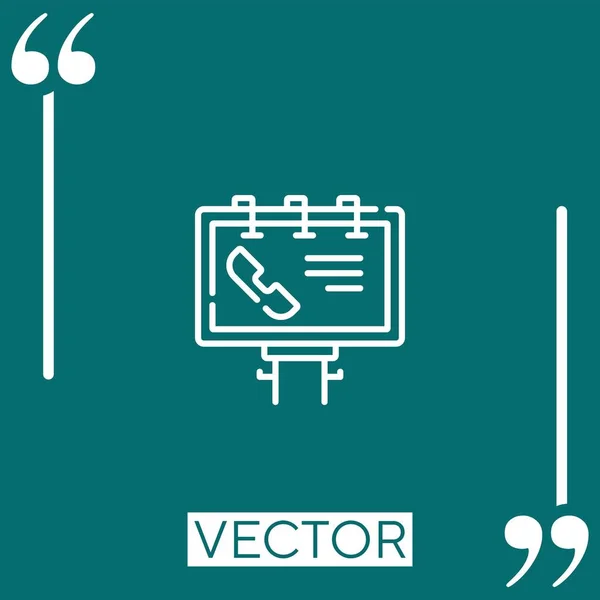 Ícone Vetor Banner Ícone Linear Linha Encadeada Editável — Vetor de Stock