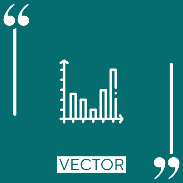 Bar Chart Vector Icon Linear Icon Editable Stroked Line — Stock Vector