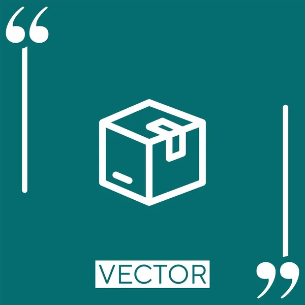 Icono Vector Caja Icono Lineal Línea Acariciada Editable — Archivo Imágenes Vectoriales