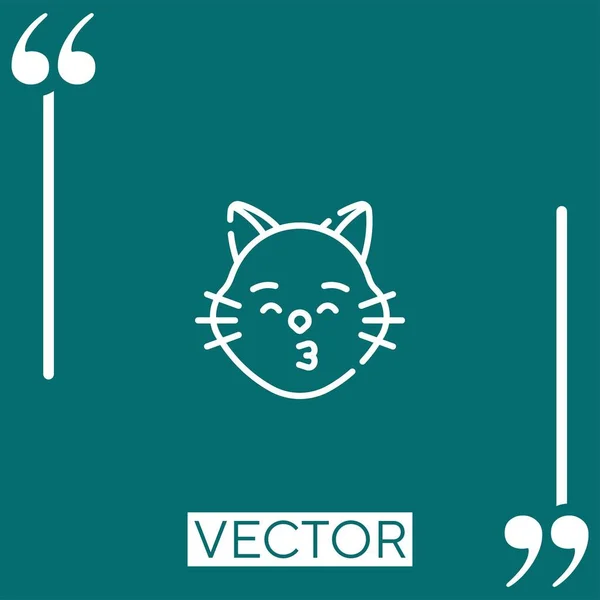 Cat Vector Icon Icono Lineal Línea Acariciada Editable — Archivo Imágenes Vectoriales