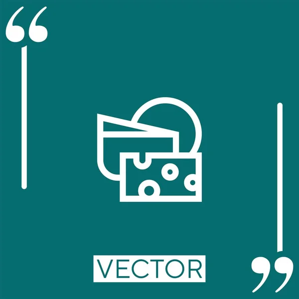 Icono Vector Queso Icono Lineal Línea Acariciada Editable — Vector de stock