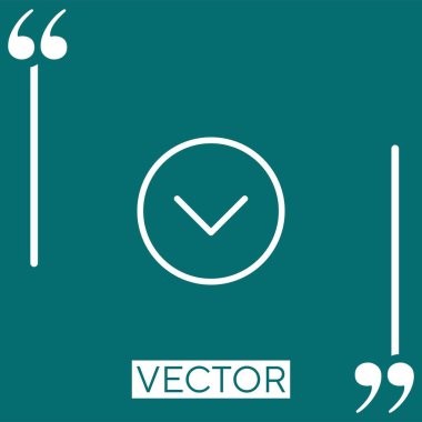 aşağı vektör simgesi doğrusal simgesi. Düzenlenebilir okşanmış satır