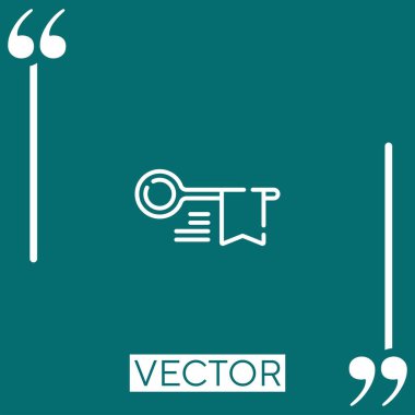 Anahtar kelime vektör simgesi doğrusal simgesi. Düzenlenebilir okşanmış satır