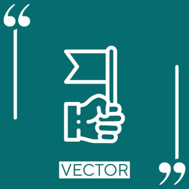 bayrak vektör simgesi doğrusal simgesi. Düzenlenebilir okşanmış satır