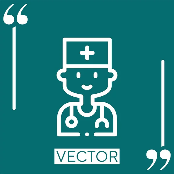 Ícone Vetor Médico Ícone Linear Linha Encadeada Editável — Vetor de Stock