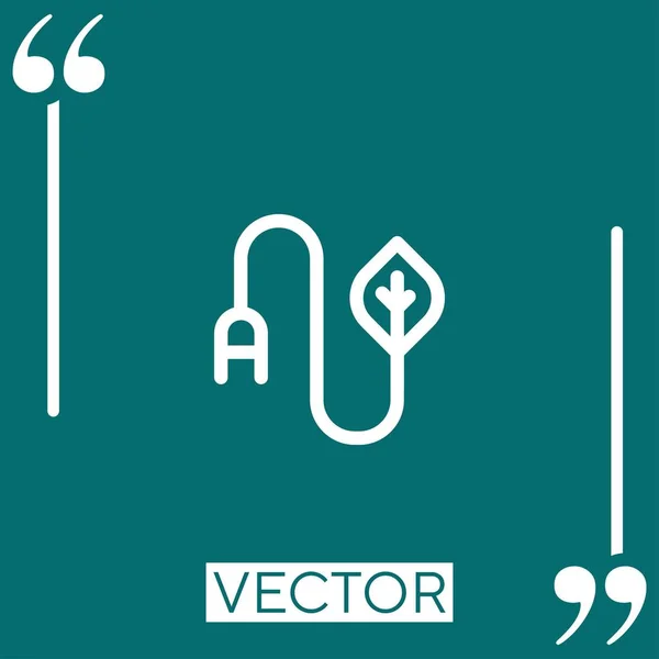 Значок Вектора Эко Энергии Линейная Иконка Редактируемая Линия — стоковый вектор