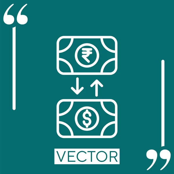 Intercambio Icono Vectorial Icono Lineal Línea Acariciada Editable — Vector de stock