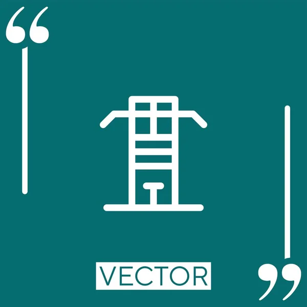 Ícone Vetor Ginásio Ícone Linear Linha Encadeada Editável — Vetor de Stock