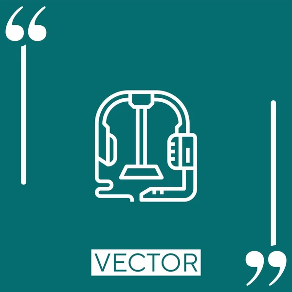 Icono Del Vector Auriculares Icono Lineal Línea Acariciada Editable — Vector de stock