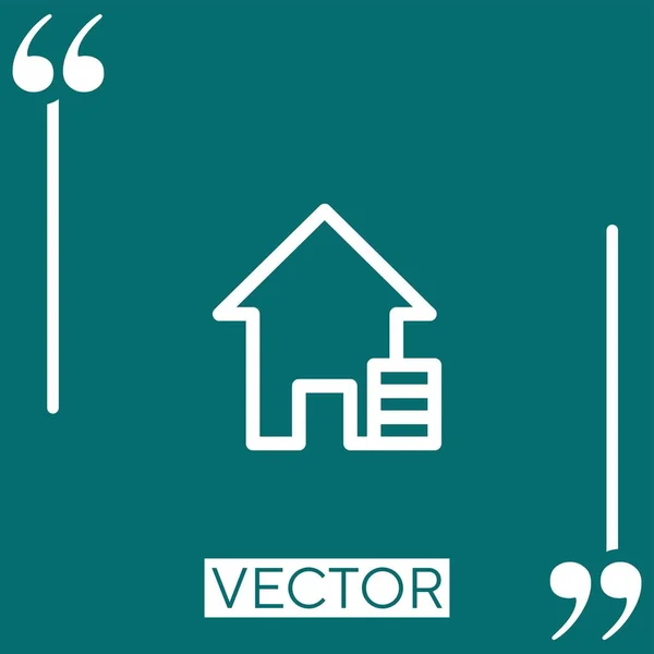 Icono Del Vector Casa Icono Lineal Línea Acariciada Editable — Vector de stock