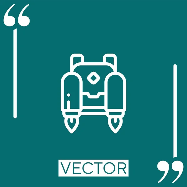 Jetpack Vector Icono Icono Lineal Línea Acariciada Editable — Archivo Imágenes Vectoriales