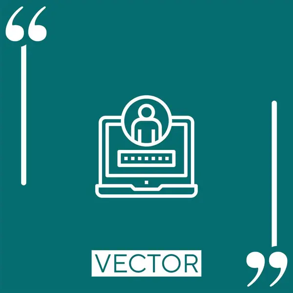 Login Vektor Symbol Lineares Symbol Bearbeitbare Strichlinie — Stockvektor