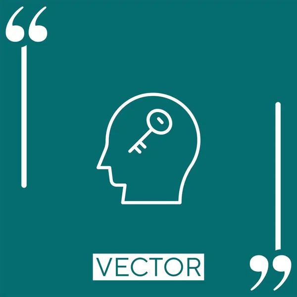 Icono Del Vector Mental Icono Lineal Línea Acariciada Editable — Vector de stock