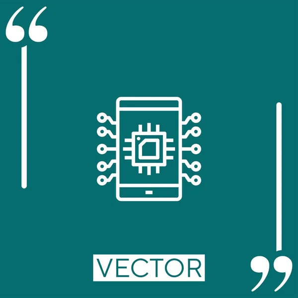 Иконка Мобильного Вектора Редактируемая Линия — стоковый вектор