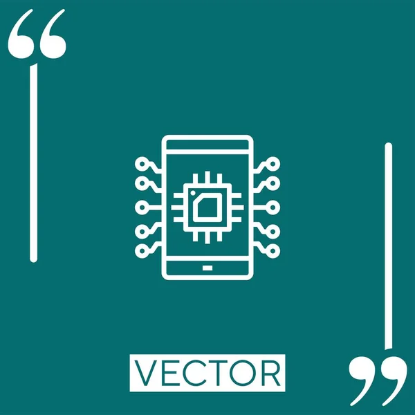 Ícone Vetor Móvel Ícone Linear Linha Encadeada Editável — Vetor de Stock