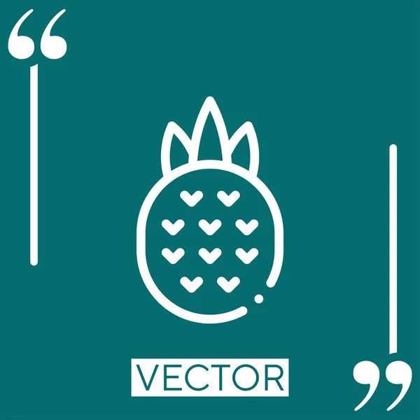 Ananas Vektorsymbol Lineares Symbol Bearbeitbare Strichlinie — Stockvektor