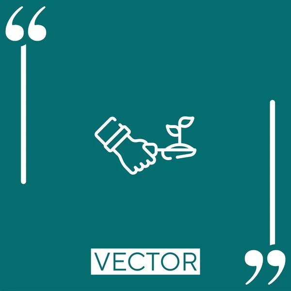 Výsadba Vektorové Ikony Lineární Ikona Upravitelná Čára — Stockový vektor