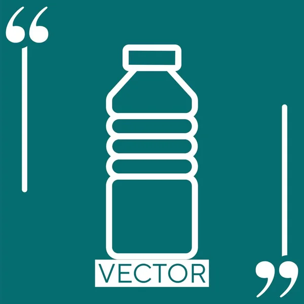 Botella Plástico Icono Vector Icono Lineal Línea Acariciada Editable — Vector de stock