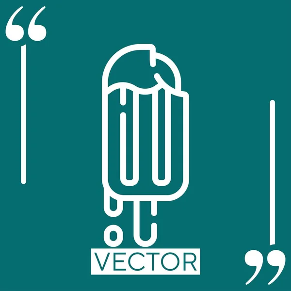 Eis Stiel Vektorsymbol Lineares Symbol Bearbeitbare Strichlinie — Stockvektor