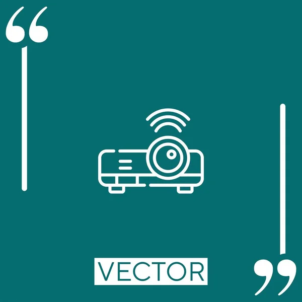 Proyector Vector Icono Icono Lineal Línea Acariciada Editable — Vector de stock