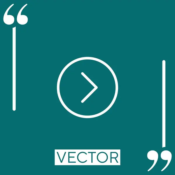 Icono Del Vector Derecho Icono Lineal Línea Acariciada Editable — Vector de stock