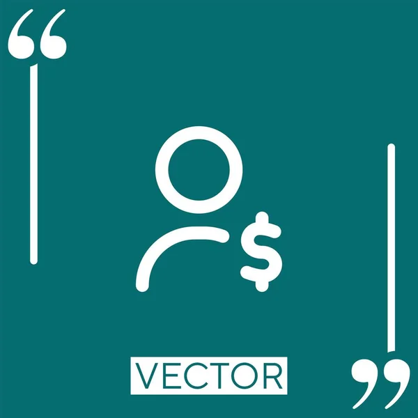 Icono Vector Salarial Icono Lineal Línea Acariciada Editable — Vector de stock