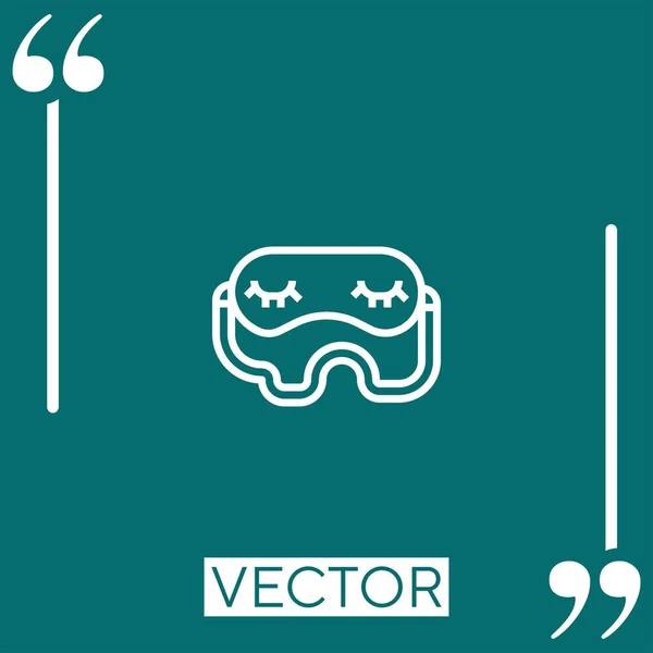 Ícone Vetor Máscara Sono Ícone Linear Linha Encadeada Editável — Vetor de Stock