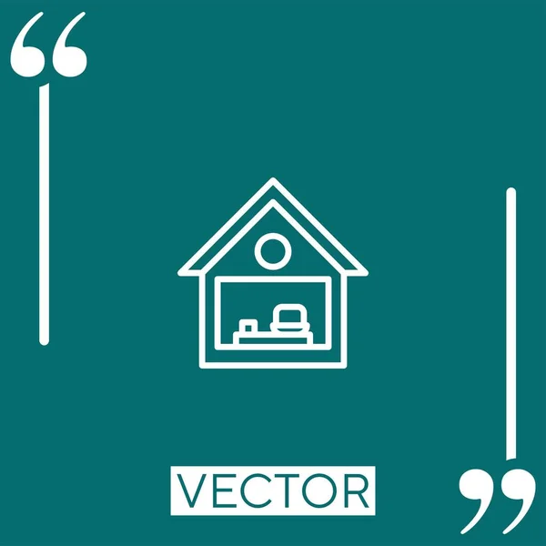 Permanecer Icono Del Vector Casero Icono Lineal Línea Acariciada Editable — Vector de stock