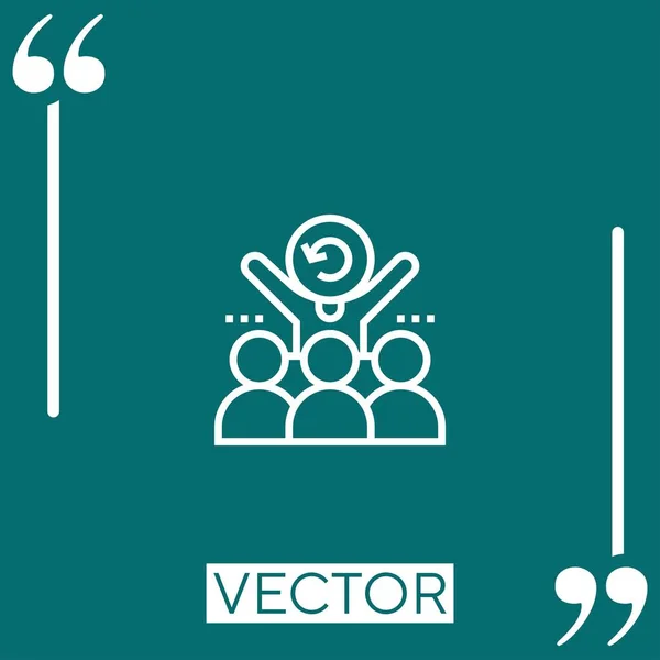 Equipo Vector Icono Icono Lineal Línea Acariciada Editable — Vector de stock