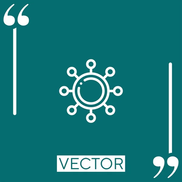 Ícone Vetor Vírus Ícone Linear Linha Encadeada Editável — Vetor de Stock