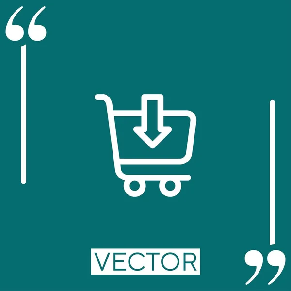 Add Cart Vector Icon Linear Icon Editable Stroked Line — Stock Vector