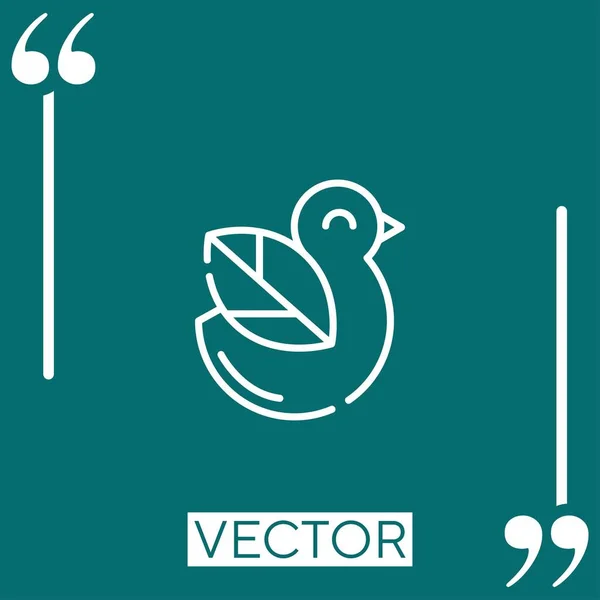 Fågel Vektor Ikon Linjär Ikon Redigerbar Streckad Linje — Stock vektor