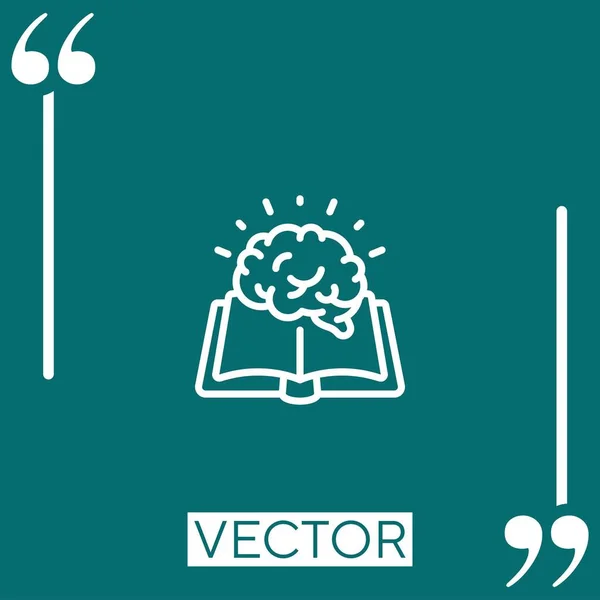 Libro Vector Icono Icono Lineal Línea Acariciada Editable — Vector de stock
