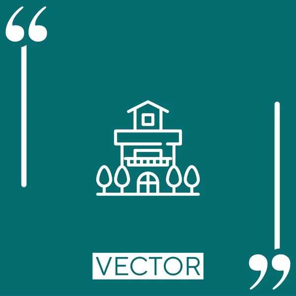 Ícone Vetor Construção Ícone Linear Linha Encadeada Editável — Vetor de Stock