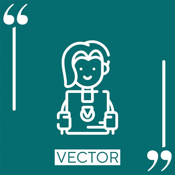 Icono Del Vector Del Cliente Icono Lineal Línea Acariciada Editable — Vector de stock