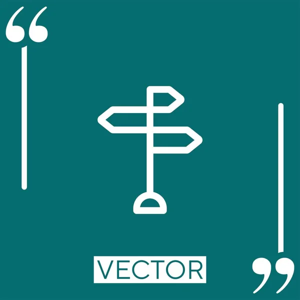 Anweisungen Vektorsymbol Lineares Symbol Bearbeitbare Strichlinie — Stockvektor