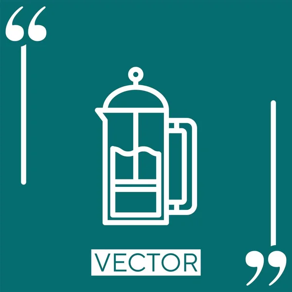 Icono Vector Prensa Francés Icono Lineal Línea Acariciada Editable — Vector de stock
